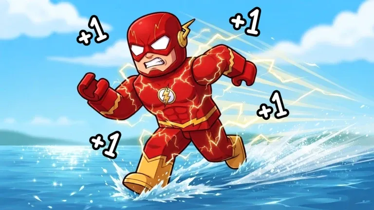 Pahlawan gaya komik Superhero Evolution naik di atas langit Kota