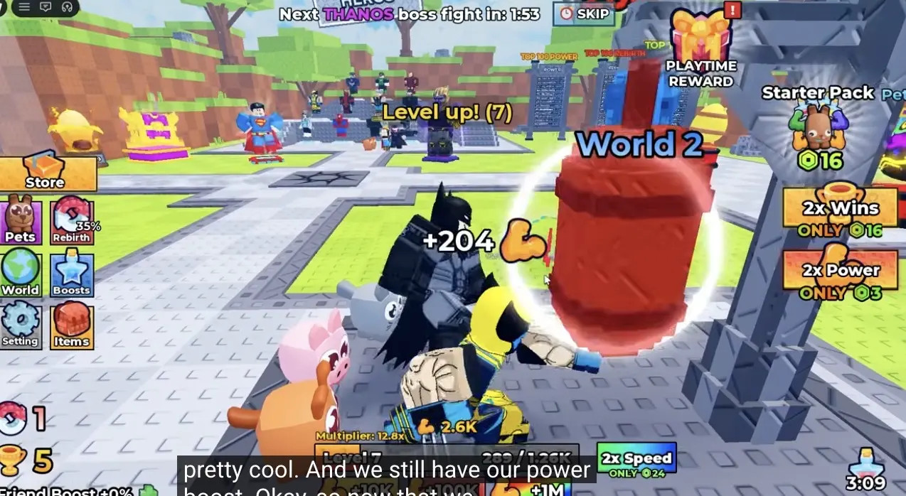 Superhero Evolution World 2 training ground - Batman punching a pelatihan dummy