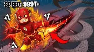 Superhero Evolution The Flash berlari dengan kecepatan super melalui Start City